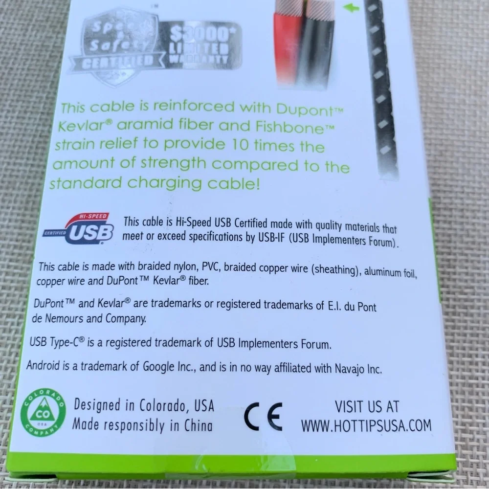 USB Type C Connector Cable 4 Ft Length New in Package